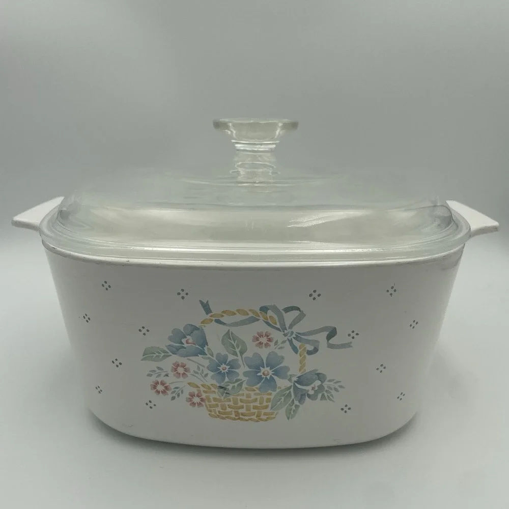 Vintage Corning Ware Country Cornflower A3B Casserole 3 Liter With Pyrex Lid A9C